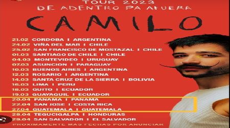 #Tendencia| Camilo cantará el próximo 22 de abril como parte de su tour De fuera pa' dentro.Este